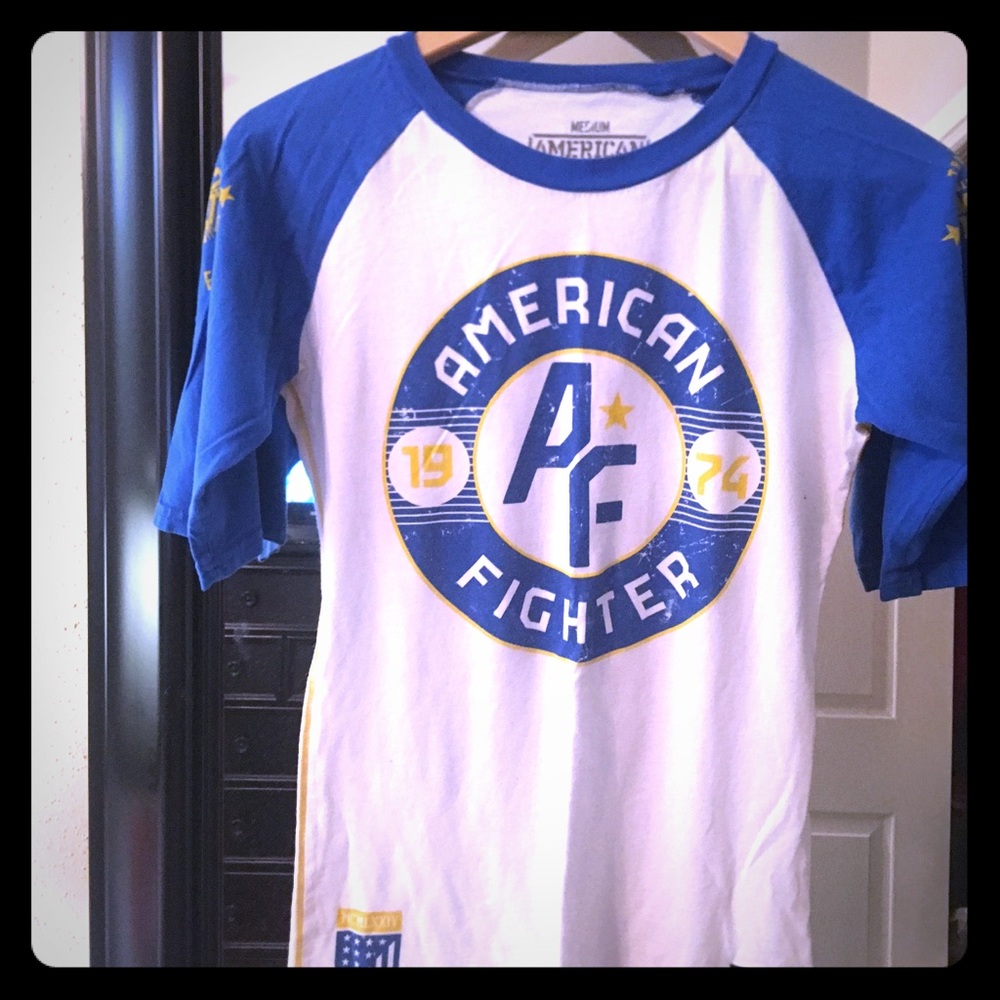 American Fighter Blue and White Long Sleeve Tee
